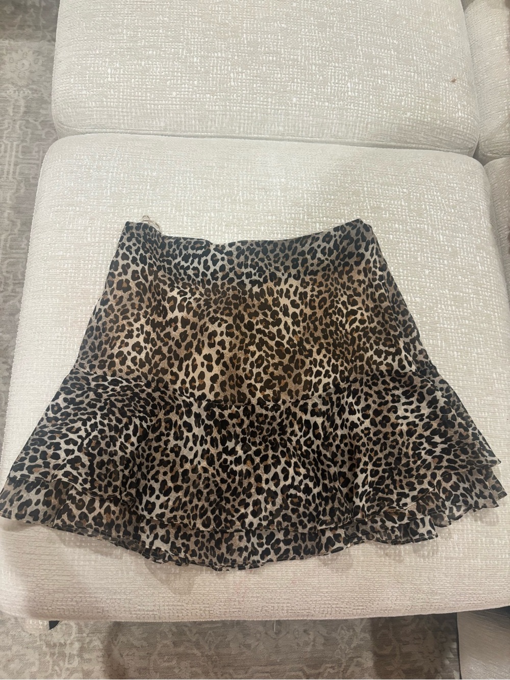 19 Cooper Leopard Print Ruffle Mini Skirt - Brown and Black